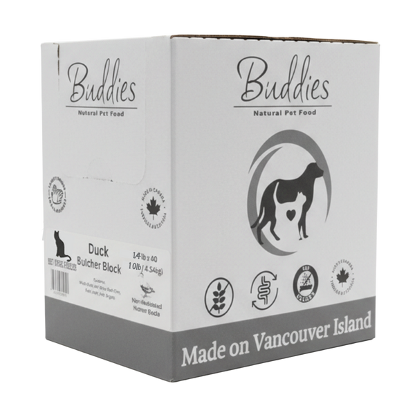 Cat Duck Butcher Block - 10# Box - 114g Portion